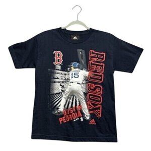 Adidas Boston Red Sox #15 Dustin Pedroia Youth Medium T-Shirt